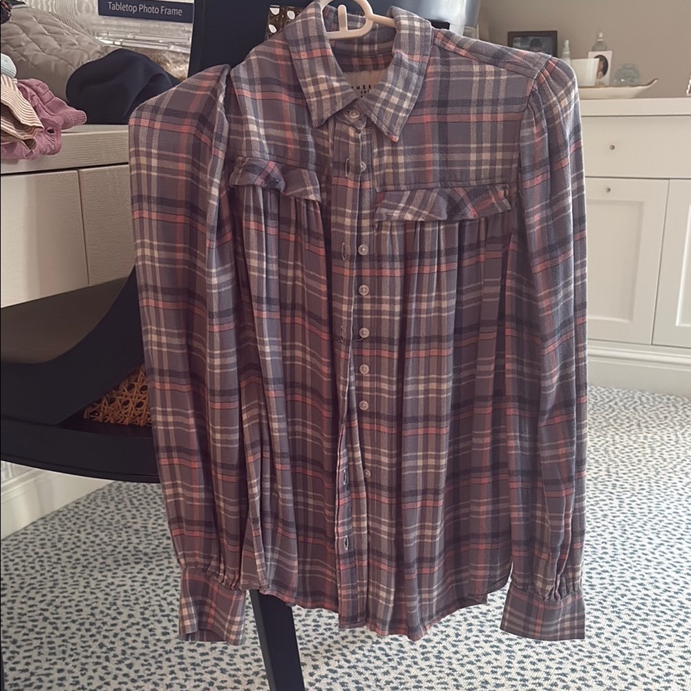 Plaid Button-Up Women’s Shirt